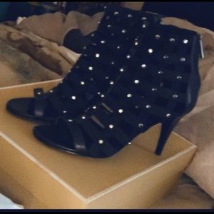 Studded strapped booties